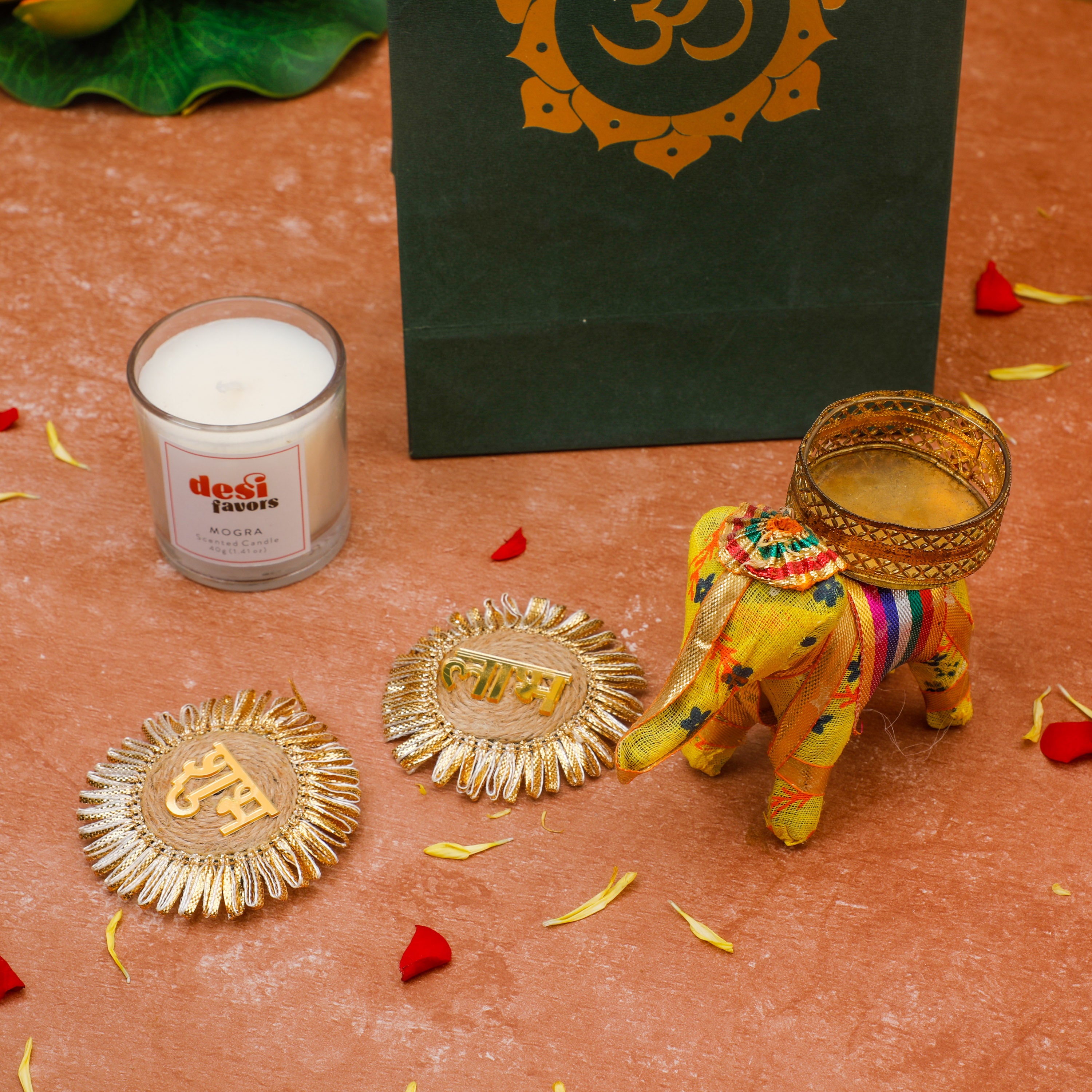 Fabric made elephant tea light holder